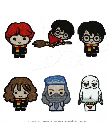 Ecussons brodés thermocollants H. Potter - customisation thème Poudlard - création couture accessoires - mercerie tissu Biarritz