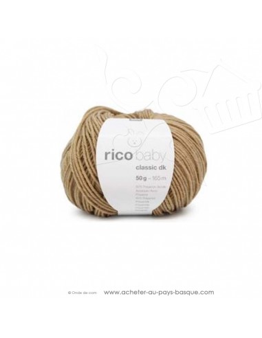 Pelote laine à tricoter RICO BABY CLASSIC DK beige foncé 053 - Rico Design - fil layette bébé - laine biarritz
