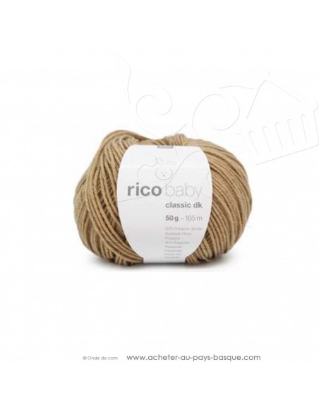 Pelote laine à tricoter RICO BABY CLASSIC DK beige foncé 053 - Rico Design - fil layette bébé - laine biarritz
