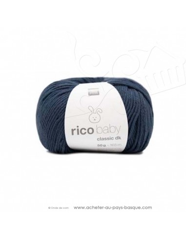 Pelote laine à tricoter RICO BABY CLASSIC DK bleu acier 060 - Rico Design - fil layette bébé - laine biarritz