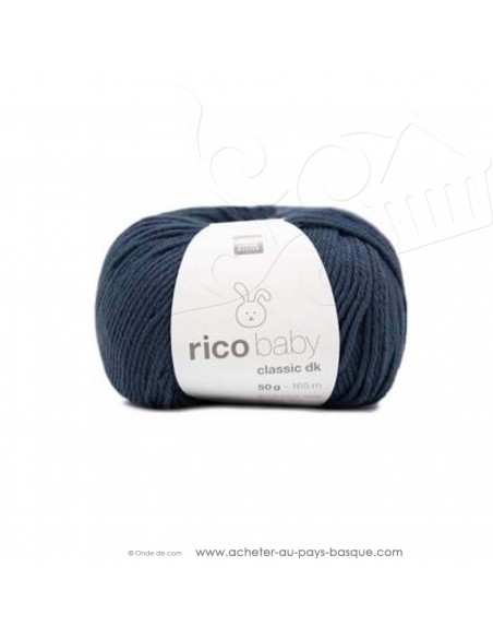 Pelote laine à tricoter RICO BABY CLASSIC DK bleu acier 060 - Rico Design - fil layette bébé - laine biarritz