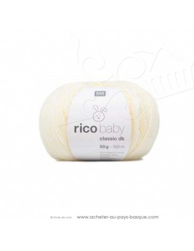 Pelote laine à tricoter RICO BABY CLASSIC DK crème 002 - Rico Design - fil layette bébé - laine biarritz
