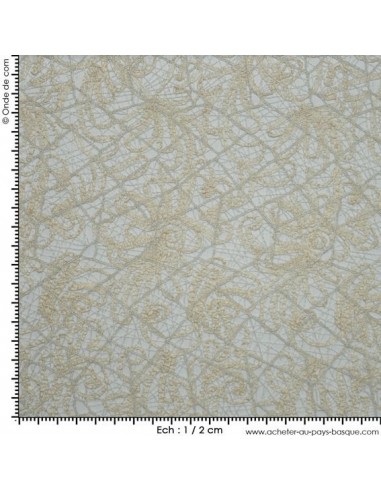 Dentelle metallisée argent - Tissus Habillement  - Tissus des Docks- Biarritz