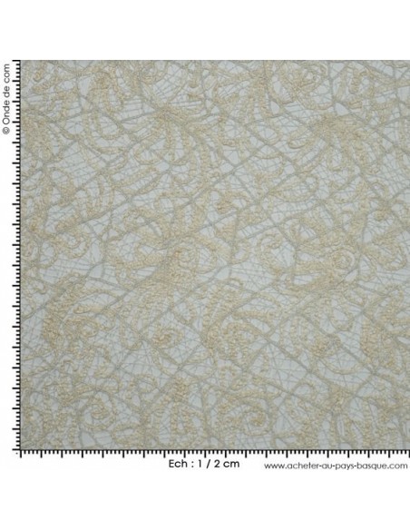 Dentelle metallisée argent - Tissus Habillement  - Tissus des Docks- Biarritz
