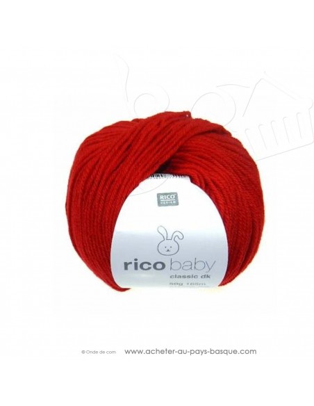 Pelote laine à tricoter RICO BABY CLASSIC DK rouge 009 - Rico Design - fil layette bébé - laine biarritz