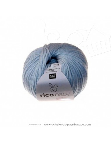 Pelote laine à tricoter RICO BABY CLASSIC DK bleu glacé 023- Rico Design - fil layette bébé - laine biarritz