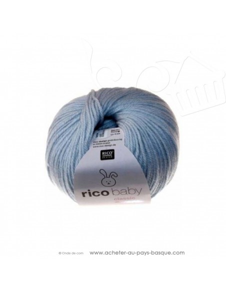 Pelote laine à tricoter RICO BABY CLASSIC DK bleu glacé 023- Rico Design - fil layette bébé - laine biarritz