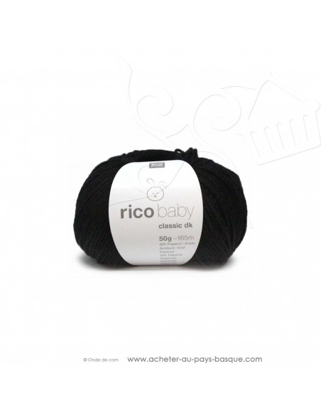 Pelote laine à tricoter RICO BABY CLASSIC DK noir 099- Rico Design - fil layette bébé - laine biarritz