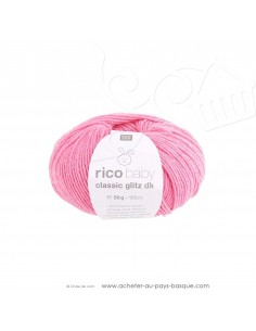 Pelote laine à tricoter RICO BABY CLASSIC Glitz DK 003 fushia - Rico Design - fil layette bébé - laine Biarritz
