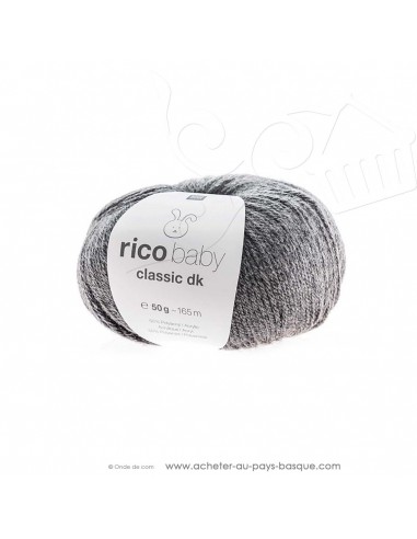 Pelote de laine à tricoter RICO BABY CLASSIC DK gris mélangé 067 - Rico Design - fil tricot layette bébé -  laine Biarritz