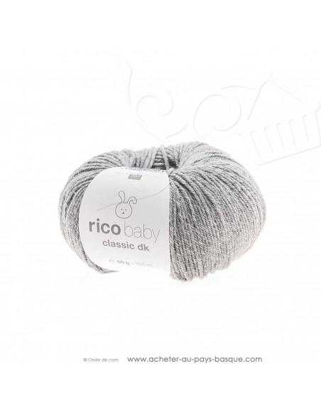 Pelote de laine à tricoter RICO BABY CLASSIC DK argent mélangé 066 - Rico Design - fil tricot layette bébé -  laine Biarritz