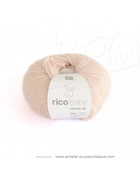 Pelote de laine à tricoter RICO BABY CLASSIC DK poudre 038 - Rico Design - fil tricot layette bébé -  laine Biarritz
