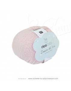 Pelote laine à tricoter RICO BABY DREAM DK uni 002 poudre - Rico Design - fil layette bébé - laine Biarritz
