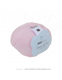 Pelote laine à tricoter RICO BABY DREAM DK uni 003 rose - Rico Design - fil layette bébé - laine Biarritz