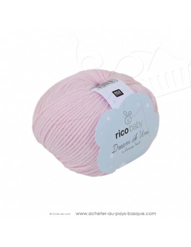 Pelote laine à tricoter RICO BABY DREAM DK uni 003 rose - Rico Design - fil layette bébé - laine Biarritz