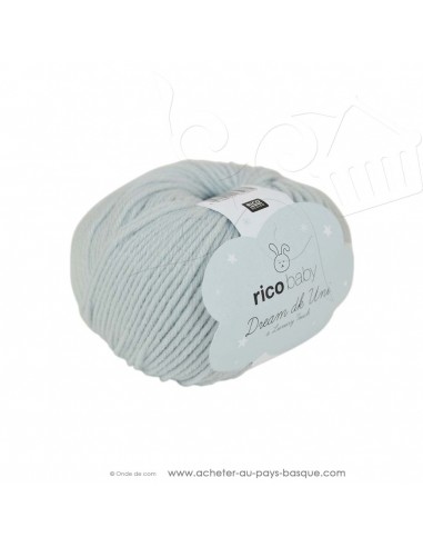 Pelote laine à tricoter RICO BABY DREAM DK uni 004 bleu clair - Rico Design - fil layette bébé - laine Biarritz