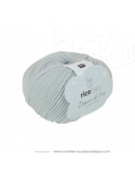 Pelote laine à tricoter RICO BABY DREAM DK uni 004 bleu clair - Rico Design - fil layette bébé - laine Biarritz