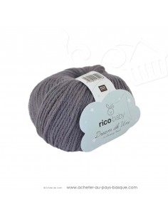 Pelote laine à tricoter RICO BABY DREAM DK uni 006 anthracite - Rico Design - fil layette bébé - laine Biarritz
