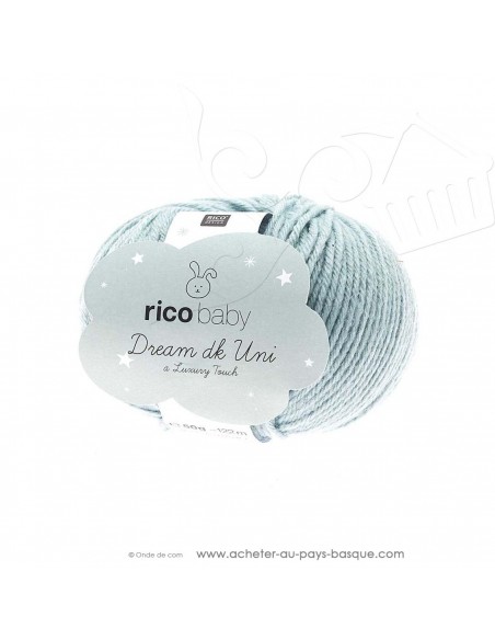 Pelote laine à tricoter RICO BABY DREAM DK uni 010 menthe - Rico Design - fil layette bébé - laine Biarritz