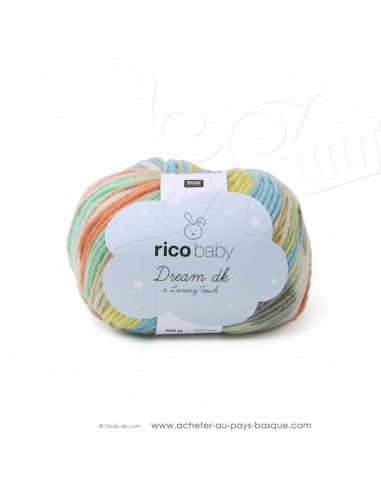 Pelote laine à tricoter RICO BABY DREAM DK multicolore 004 - Rico Design - fil layette bébé - docks Biarritz