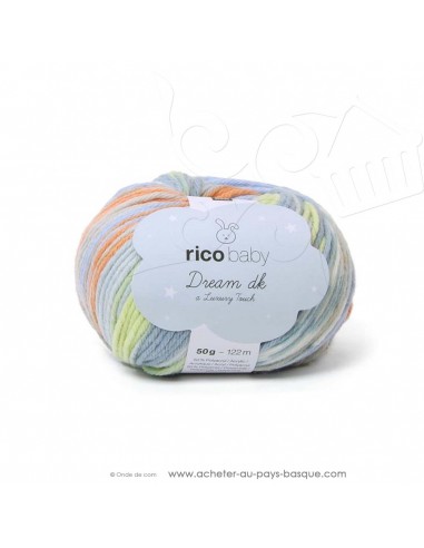 Pelote laine à tricoter RICO BABY DREAM DK multicolore 005 - Rico Design - fil layette bébé - docks Biarritz