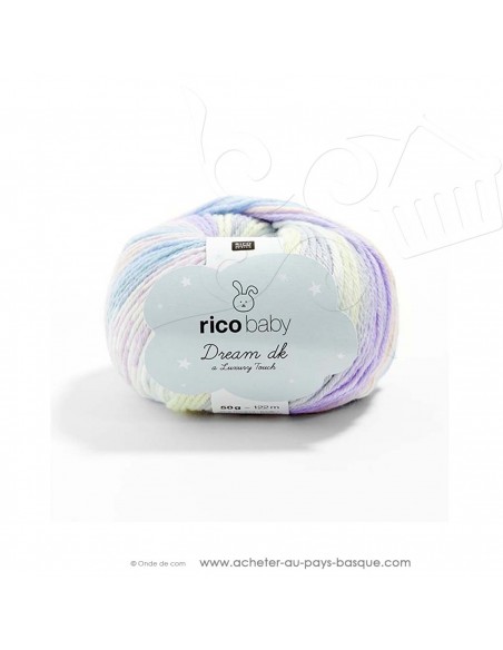 Pelote laine à tricoter RICO BABY DREAM DK multicolore 009 - Rico Design - fil layette bébé - docks Biarritz