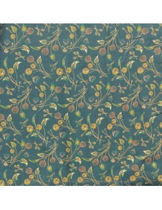 Coton motifs floraux fond vert foncé - Tissus Ameublement habillement - Tissus des Docks  - Biarritz