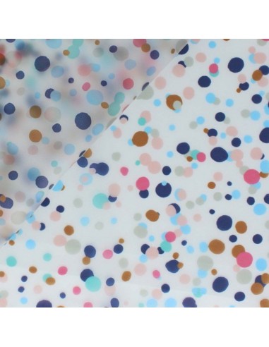 zoom Imperméable pvc réversible transparent pois multicolore vêtement pluie - tissu habillement - Dock Biarritz