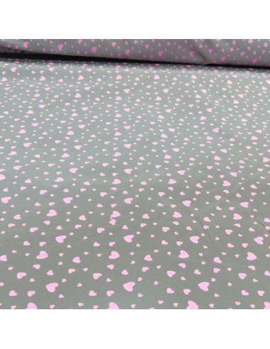 Imperméable pvc coeur rose fond gris argenté réfléchissant vêtement pluie - tissu habillement - Dock Biarritz