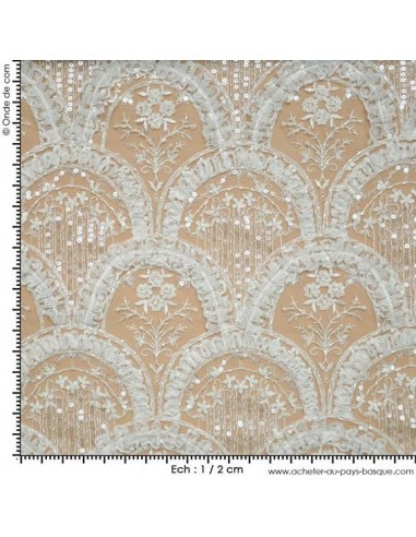 Tulle conterie Italien Mariage - Tissu Habillement  - Tissus des Docks  - Biarritz