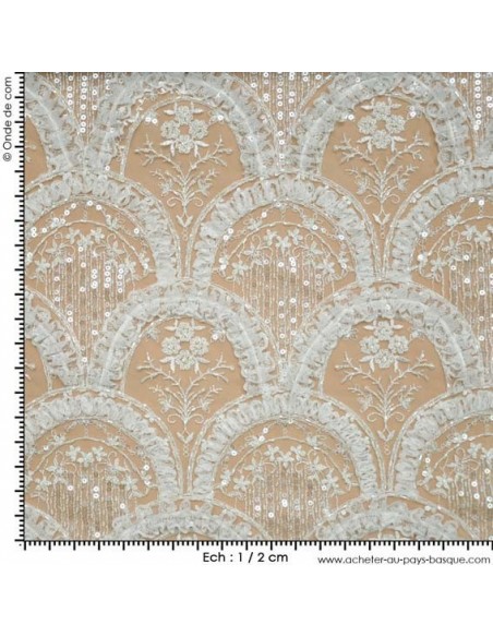 Tulle conterie Italien Mariage - Tissu Habillement  - Tissus des Docks  - Biarritz