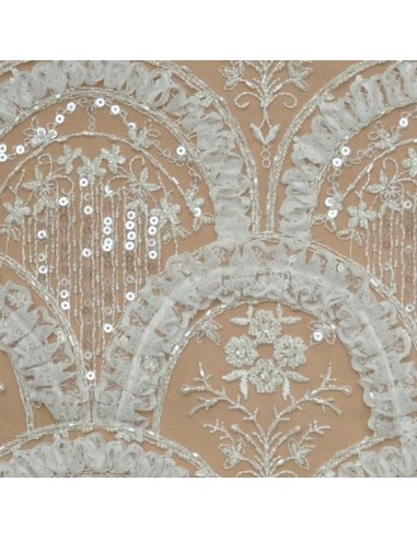 Tulle conterie Italien Mariage - Tissu Habillement  - Tissus des Docks - Biarritz