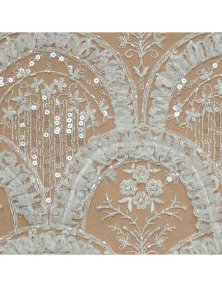 Tulle conterie Italien Mariage - Tissu Habillement  - Tissus des Docks - Biarritz