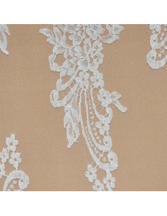 Tulle Brodé, tissu de mariage made in France - Tissu Habillement  - Tissus des Docks - Biarritz