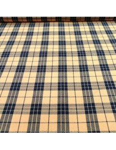 Tartan moutarde et noir polyester