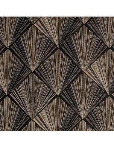 TRIANGLE D'OR jacquard noir et lin Thévenon - Tissus Ameublement - coussins rideaux réfection chaise fauteuil canapé Biarritz