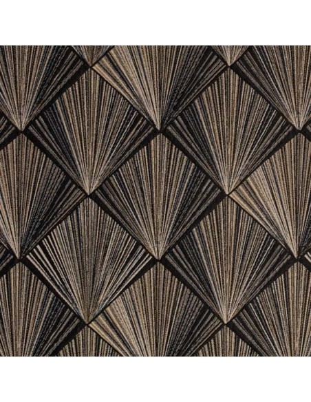 TRIANGLE D'OR jacquard noir et lin Thévenon - Tissus Ameublement - coussins rideaux réfection chaise fauteuil canapé Biarritz