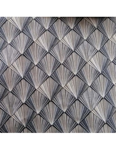 TRIANGLE D'OR jacquard noir lin Thévenon - Tissus Ameublement - coussins rideaux réfection chaise fauteuil canapé Biarritz