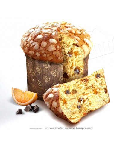 zoom panettone chocolat orange confite gamme gourmet 500g - épicerie sucrée pays basque - Rafa Gorrotxategi maitre chocolatier