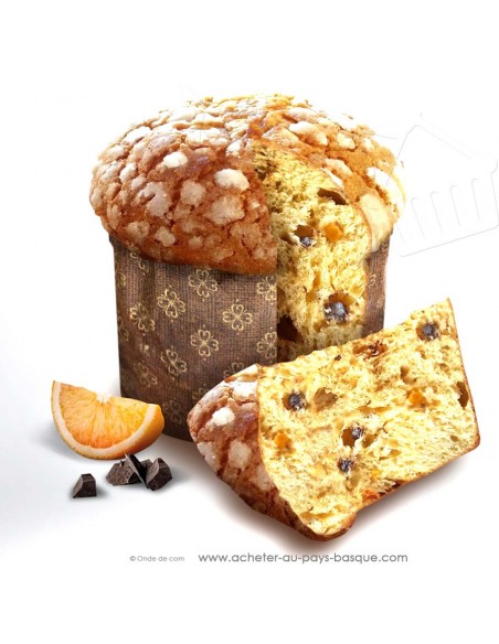 zoom panettone chocolat orange confite gamme gourmet 500g - épicerie sucrée pays basque - Rafa Gorrotxategi maitre chocolatier