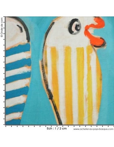 collection Patrick Plattier :  Les Poissons - Tissus Ameublement - Tissus des Docks Biarritz