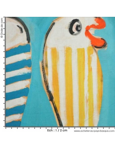 collection Patrick Plattier :  Les Poissons - Tissus Ameublement - Tissus des Docks Biarritz