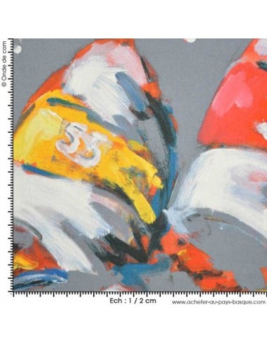 Collection Patrick Plattier :  Les Régates voiliers - Tissus Ameublement - Tissus des Docks  Biarritz