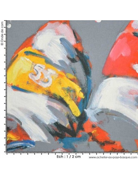 Collection Patrick Plattier :  Les Régates voiliers - Tissus Ameublement - Tissus des Docks  Biarritz