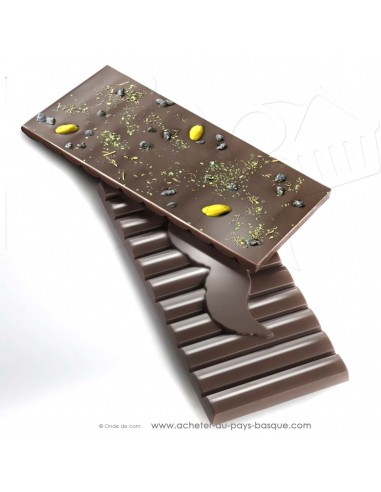 Tablette Chocolat Basque noir  menthe poivrée menthe verte - epicerie sucrée en ligne - Rafa Gorrotxategi chocolatier basque