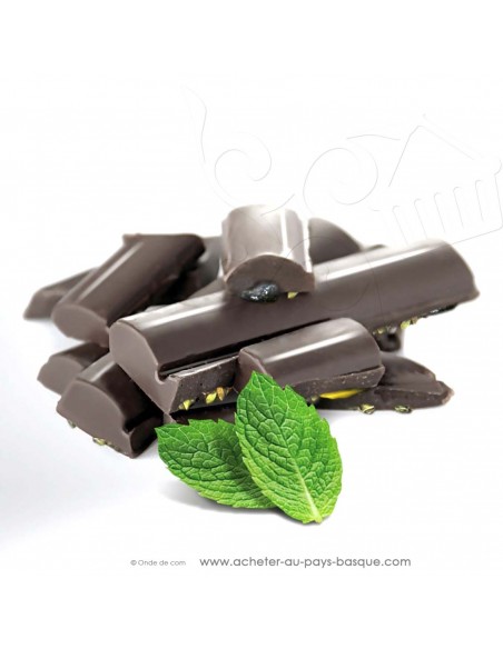zoom Tablette Chocolat Basque noir menthes : menthe poivrée et menthe verte - Rafa Gorrotxategi chocolatier basque