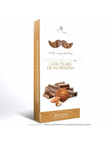 Acheter tablette Chocolat Basque lait et tuile amande - epicerie sucrée en ligne - Rafa Gorrotxategi maitre chocolatier