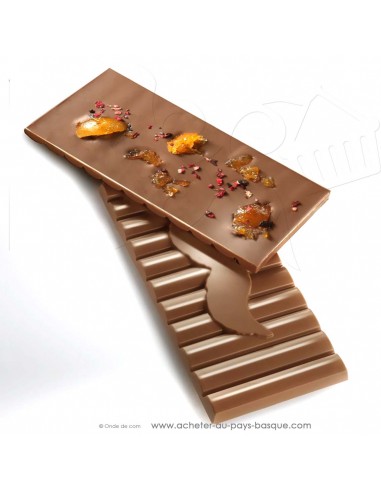 Tablette Chocolat Basque lait mandarines confites calabraises - epicerie sucrée en ligne - Rafa Gorrotxategi maitre chocolatier