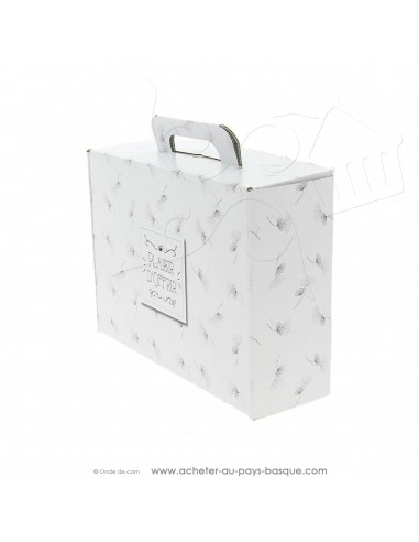 Acheter grande valisette vide carton blanche  plaisir d'offrir motifs discrets composer vos coffrets cadeaux personnalisés