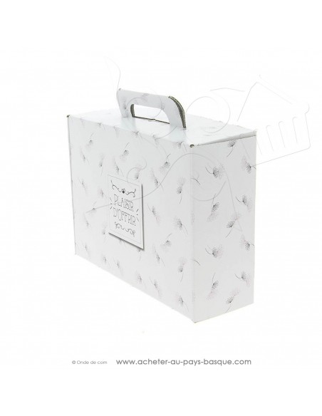 Acheter grande valisette vide carton blanche  plaisir d'offrir motifs discrets composer vos coffrets cadeaux personnalisés